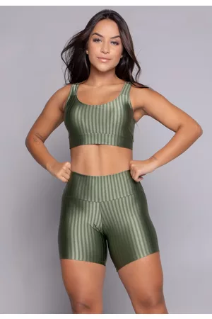 VEKYO Conjunto Fitness Top Bojo Removível e Short New Zig 3D