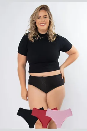 Concept Kit 3 Calcinhas Serena Plus Size Microfibra