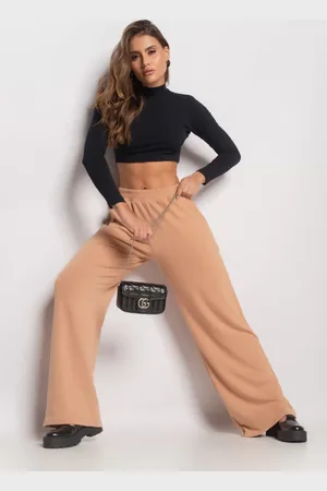 Salvatore Fashion Calça Wide Leg Com Bolso Moletinho Salvatore