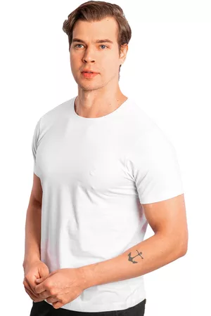 Sergio K. Camiseta Masculina Basic Front White Logo Branca