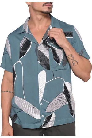 RAIZZIS Camisa Masculina Estampada Manga Curta Gola Esporte