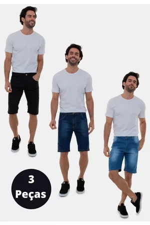Versatti Kit Com 3 Bermudas Jeans Masculina Latina B