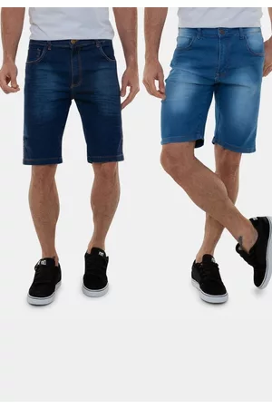 Versatti Kit Com 2 Bermudas Masculinas Jeans Escuro Jerusalém