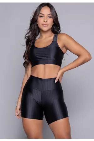 VEKYO Conjunto Fitness Top Bojo Removível e Short New Zig 3D