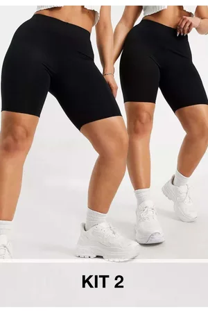 Diluxo KIT 2 Bermudas Cintura Alta Legging Ciclista Preta