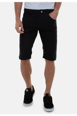 Versatti Bermuda Masculina Sarja Preta Tradicional Napoli