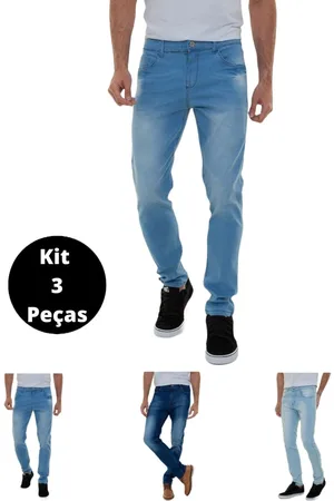 Versatti Kit 3 Calças Masculina Jeans Claro Premium San Diego
