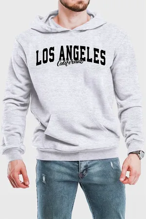 Benellys Moletom Canguru Flanelado com Capuz Los Angeles Claro