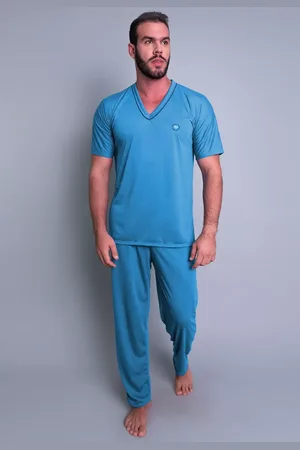 Mvb Modas Pijama Longo Adulto Manga Curta E Calça Claro