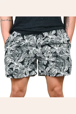 RAIZZIS Bermuda Masculina Short Praia Estampado Ajuste Cordão
