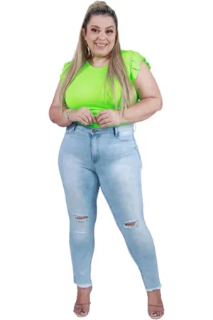 Razon Calça Cigarrete Feminina Jeans com Elastano Plus