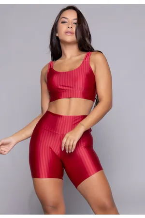 VEKYO Conjunto Fitness Top Bojo Removível e Short New Zig 3D