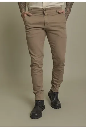 Dialogo Jeans Calça Sarja Skinny Color Sport Fino Caqui Masculino