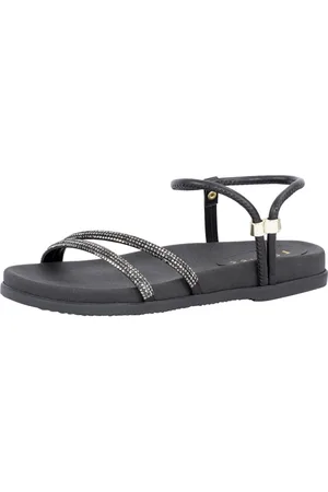 Lumiss Sandália Papete Feminina Strass Confortável Rasteirinha Brilho Flat