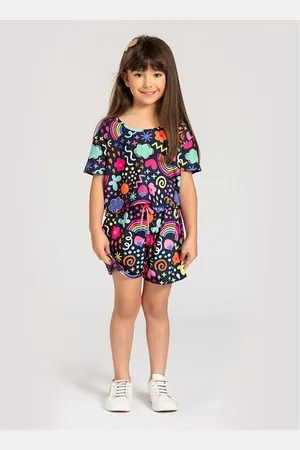Molekada Infantil - Conjunto Curto Cropped e Shorts Coração