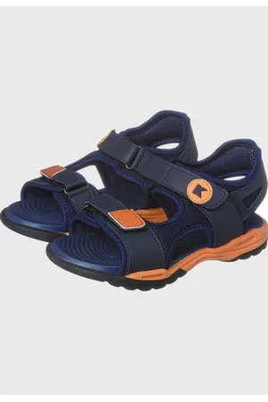 Kidstep Infantil - Sandália Papete Masculina Marinho Laranja Escolar tep