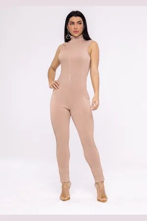 Cia do Vestido Macacão Virginía Regata Canelado 3d