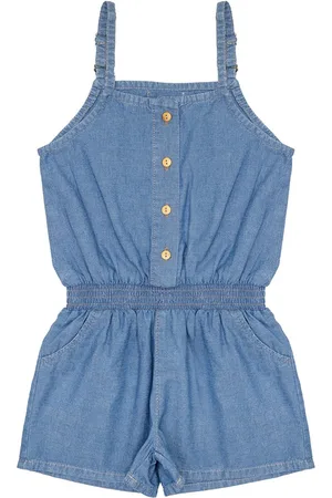 Look Jeans Infantil - Macacão Curto Jeans