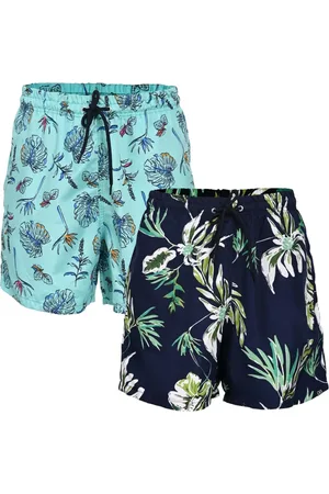 RAIZZIS Kit 2 Shorts Bermudas Estampas Secagem Rápida Praia Piscina