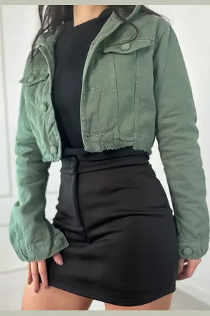 Cia do Vestido Jaqueta Cropped Jeans Collor Maitê