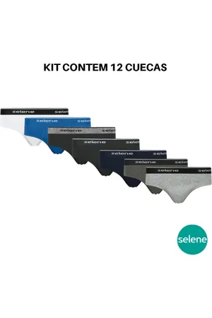 Selene Kit Com 12 Cuecas Slip Masculina De Algodão Original
