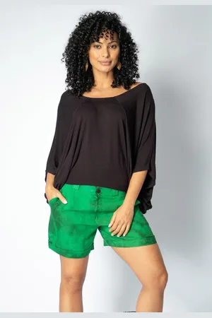 Amazonia Vital Short Îagûara com Amarração Tie Dye Mármore Verde e Preto