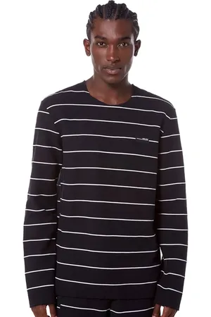 John John Moletom Masculino Stripes Black Preto