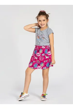 Conjunto Blusa E Short-Saia Cute Baby Rosa - Pulla Bulla