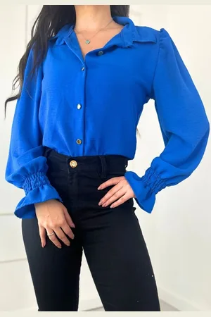 Cia do Vestido Camisa Manga Longa Algodão Detalhe no Pulso Cyara