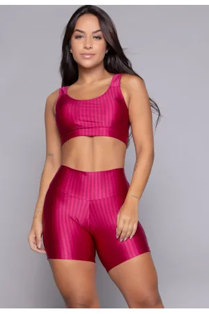 VEKYO Conjunto Fitness Top Bojo Removível e Short New Zig 3D