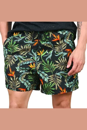 RAIZZIS Bermuda Masculina Short Praia Estampado Ajuste Cordão