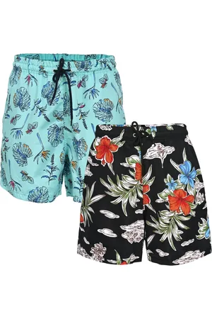 RAIZZIS Kit 2 Shorts Bermudas Estampas Secagem Rápida Praia Piscina