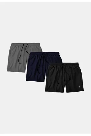 Life Kit 3 Shorts Masculino Básico Liso Bermuda Praia Mauricinho Tactel Colorido
