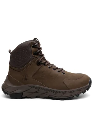 Venetto Bota Adventure Masculina VNT Trek Welt Couro Com Atacadores Petróleo