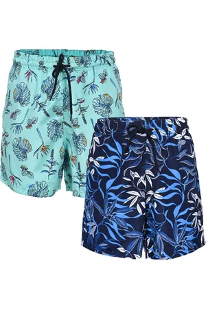 RAIZZIS Kit 2 Shorts Bermudas Estampas Secagem Rápida Praia Piscina