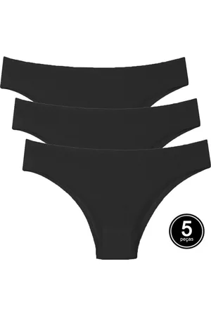 QLC SPORT Kit 5 Calcinha Modelo Tanga A10 Preta
