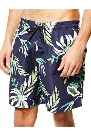RAIZZIS Bermuda Masculina Short Praia Estampado Ajuste Cordão Marinho