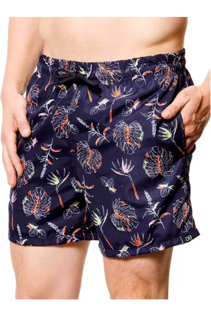RAIZZIS Bermuda Masculina Short Praia Estampado Ajuste Cordão