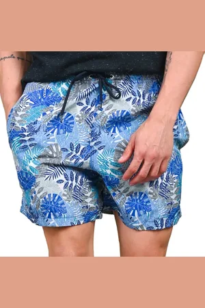 RAIZZIS Bermuda Masculina Short Praia Estampado Ajuste Cordão