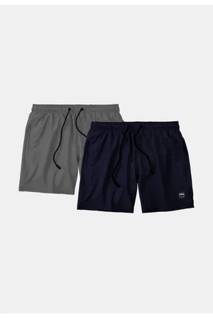 Life Kit 2 Shorts Masculino Básico Liso Bermuda Praia Mauricinho Tactel /Cinza