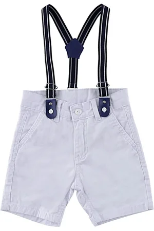 Crawling Infantil - Bermuda Sarja c/ Suspensório Menino 01 ao 03