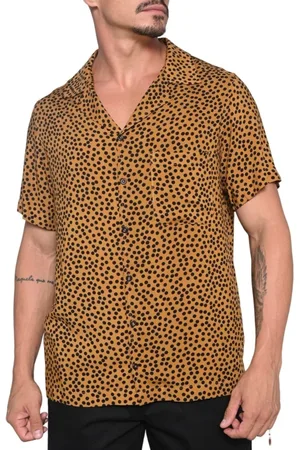 RAIZZIS Camisa Masculina Estampada Manga Curta Gola Esporte