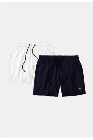 Life Kit 2 Shorts Masculino Básico Liso Bermuda Praia Mauricinho Tactel /Branco