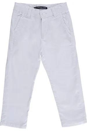 Crawling Infantil - Calça Sarja Branca Alfaiataria Menino 01 ao 03