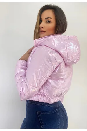 Jaqueta Puffer Curta Rosa Cítrica