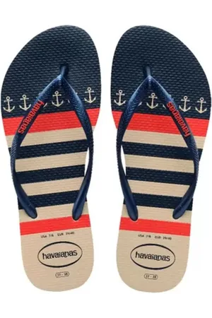 Havaianas Chinelo Slim Nautical Feminino - Bege e Marinho