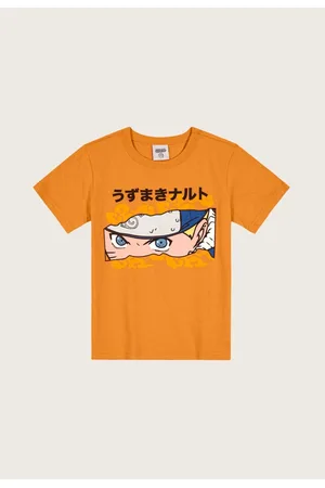 Camiseta juvenil com tela Naruto Clássico laranja