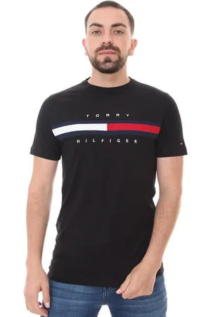 Tommy Hilfiger Camiseta Masculina Essential Flag Sash Preta