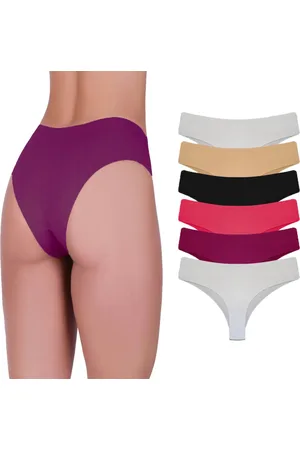 QLC SPORT Kit 6 Calcinhas Tanga Corte A Laser Microfibra Sortida Colorido