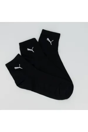 PUMA Kit Meia 3 Pares Cano Médio Preta